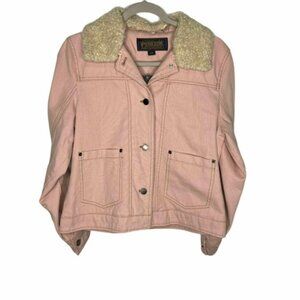Pendleton Rosebud Trucker Jacket‎ Womens Size Small Dusty Rose Sherpa Collar NWT